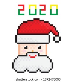 Santa Claus pixel art. Vector picture.