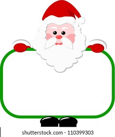  Santa Claus with plain label in hands