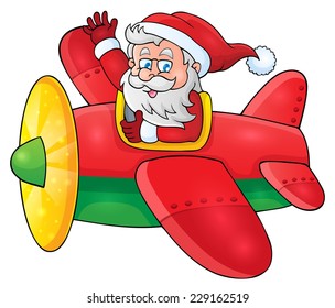 Santa Claus in plane theme image 1 - eps10 vector illustration.