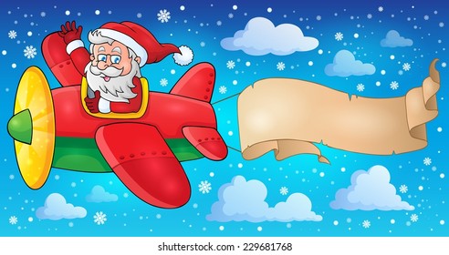 Santa Claus in plane theme image 5 - eps10 vector illustration.