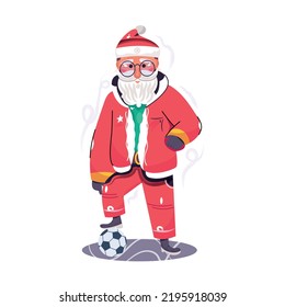 Santa Claus playing the football illustration