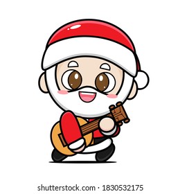Weihnachtsmann spielt Gitarrenvektordesign