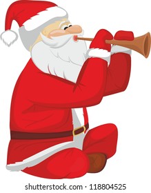 Santa Claus playing a pipe