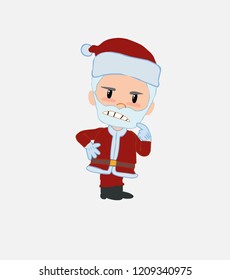 Santa Claus ponders, something angry.																									