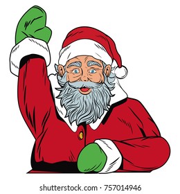 Santa claus pop art cartoon