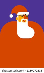 Santa Claus portrait beard and mustache. Christmas grandfather torso. New Year