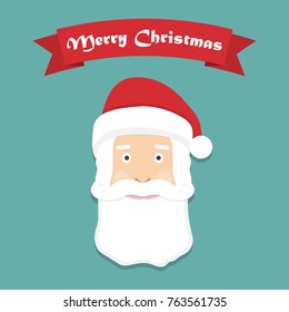Santa Claus portrait in a flat design. Vector illustration