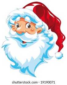 Santa Claus portrait. Funny cartoon and vector character