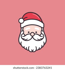 Santa Claus Portrait on Rosy Pink Background