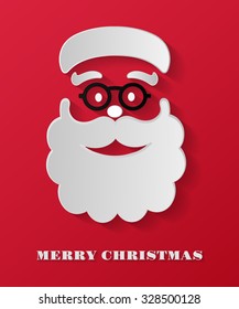 Santa Claus Portrait. Vector Illustration Greeting Card