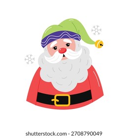 Ilustración de pegatina de Vector de retrato de Santa Claus.
