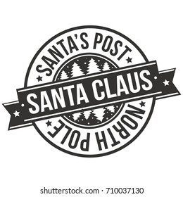 Santa Claus Post Stamp Design Vector Art 