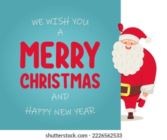 Santa claus, postcard from santa, congratulations. Vector illustration