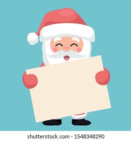 Santa Claus with poster for dedication of Merry Christmas