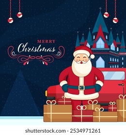 Santa Claus preparing Gifts for distribution on a Merry Christmas.