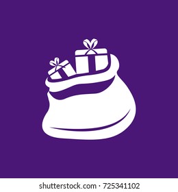 Santa Claus present bag icon vector