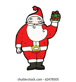 santa claus with present cartoon