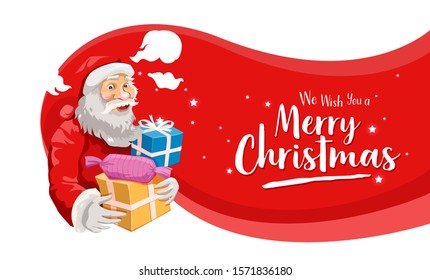 santa claus presents merry christmas bring many gift