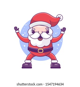 Santa Claus with presents. Vector illustration in cartoon style. Isolated on white background. 