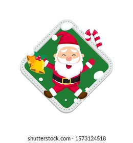 Santa Claus with presents. Vector illustration in cartoon style. Isolated on white background. Vector image for new year's day, christmas, decoration, winter.