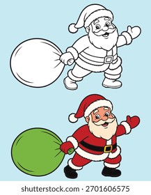 Santa Claus  Pulling A Sack Christmas