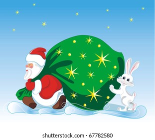 Santa Claus rabbit present