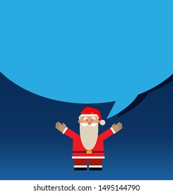 Santa Claus with raised hands welcomes. place for text. vector
