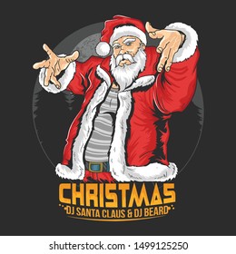 SANTA CLAUS RAPER HIP HOP CHRISTMAS PARTY ARTWORK