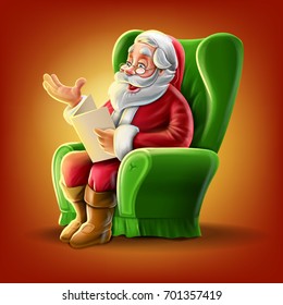 Santa Claus reading