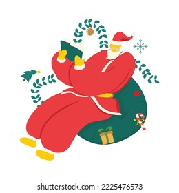 Santa claus reading the book