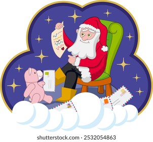 Santa Claus reading a letter