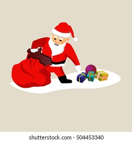 Santa Claus ready for christmas. Vector Illustration isolated