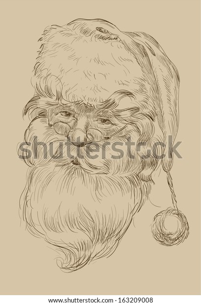 Santa Claus Realistic Hand Drawing Vector Royalty Free