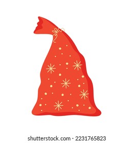 Santa Claus red bag isolated on white. Big Christmas sack with yellow ribbon. Winter holidays concept. Container for Christmas gifts and presents.