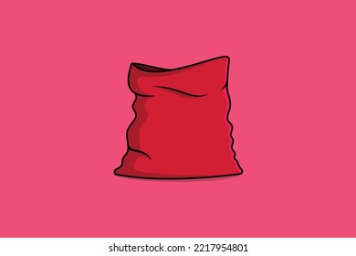 Santa Claus red bag vector icon illustration. Holiday objects icon design concept. Christmas bag, Christmas celebration, Christmas gifts, New year celebration, Surprise gifts, Santa bag.