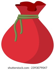 Santa claus red bag vector illustration isolated on white background.