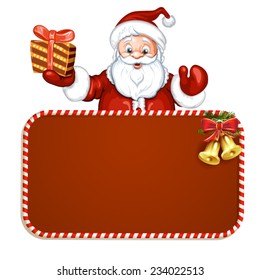 Santa Claus with red blank sign