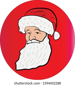 Santa Claus in a red circle