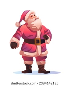 santa claus in red costume and hat christmas eve holiday happy new year celebration template vertical