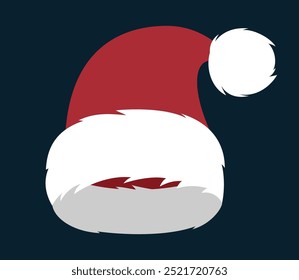 Santa claus red hat. Christmas vector element for design in flat style.