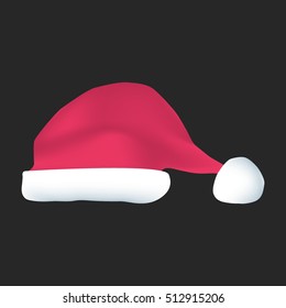 Santa Claus red hat, colorful flat style vector illustration