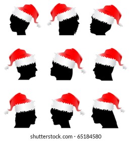 santa claus sombrero rojo con cara