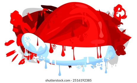 Santa Claus red Hat Graffiti tag. Abstract modern street art decoration performed in urban painting style.