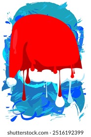 Santa Claus red Hat Graffiti tag. Abstract modern street art decoration performed in urban painting style.