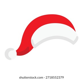 Icono de sombrero rojo de Santa Claus. El símbolo de la gorra de Santa. Ilustración vectorial. Navidades elemento de vacaciones tradicionales para el diseño, Anuncio, negocio, proyecto, celebración. Aislado en un fondo blanco.