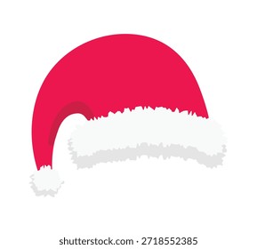 Icono de sombrero rojo de Santa Claus. El símbolo de la gorra de Santa. Ilustración vectorial. Navidades elemento de vacaciones tradicionales para el diseño, Anuncio, negocio, proyecto, celebración. Aislado en un fondo blanco.