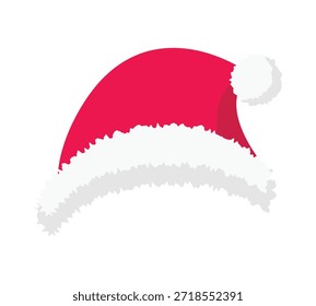 Icono de sombrero rojo de Santa Claus. El símbolo de la gorra de Santa. Ilustración vectorial. Navidades elemento de vacaciones tradicionales para el diseño, Anuncio, negocio, proyecto, celebración. Aislado en un fondo blanco.