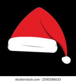 Santa Claus Red Hat Illustration. Christmas Vector. Winter. December. Holidays.