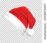 Santa Claus red hat isolated or transparent png.	