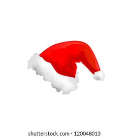 Santa Claus red hat isolated on white background. Vector